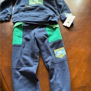 Nike Kids Navy and Green Joggers